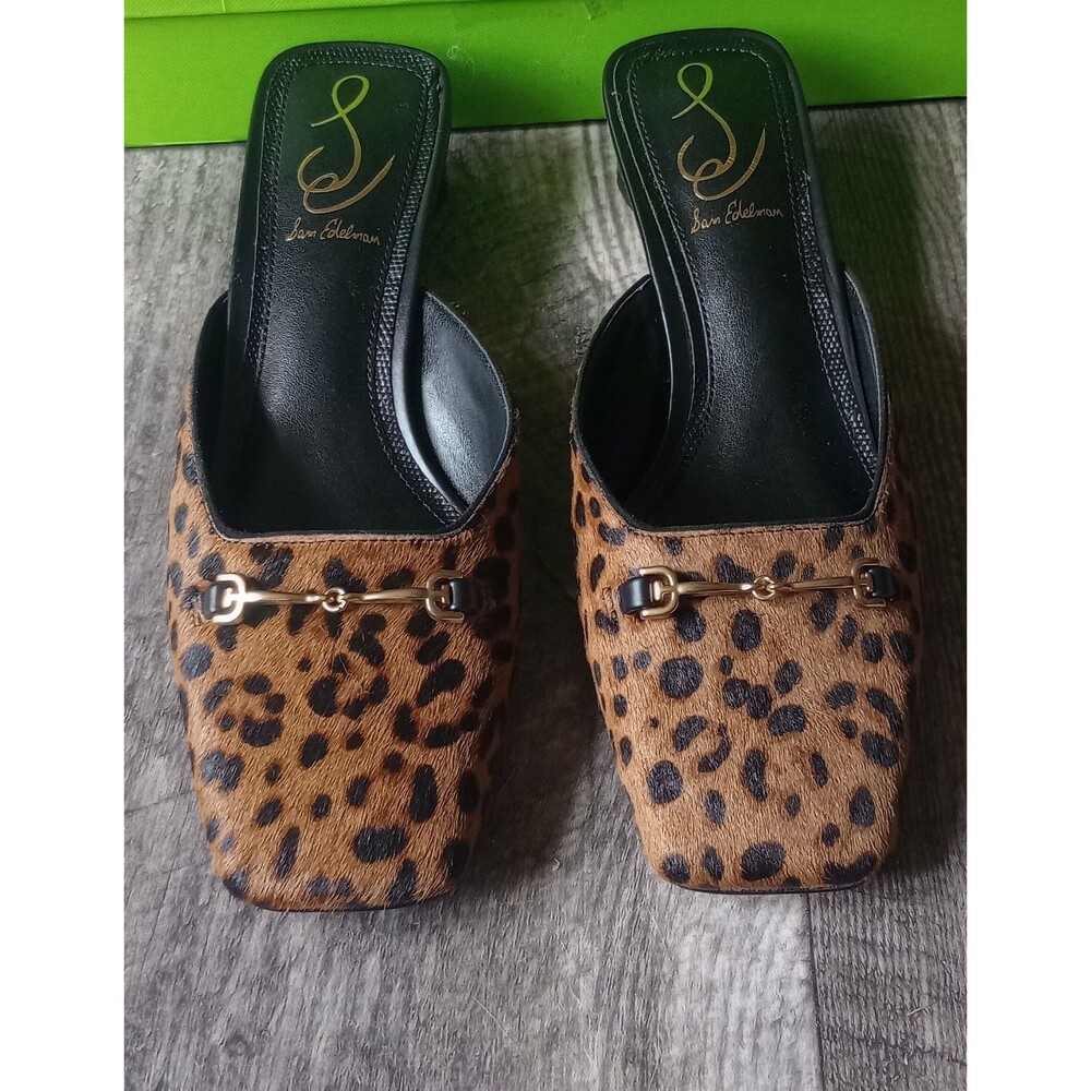 Sam Edelman Women's 5.5 Ollie Leopard Brahma Real Cow Hair Sandals, NWT